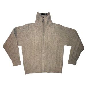 Timberland Stratham Issue Cable Knit Wool Blend Full Zip Sweater Cardigan Size L
